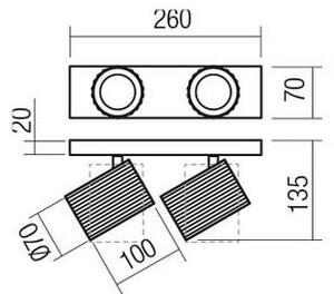 Redo 01-3402 - Bodové svítidlo DELPHI 2xGU10/7W/230V zlatá