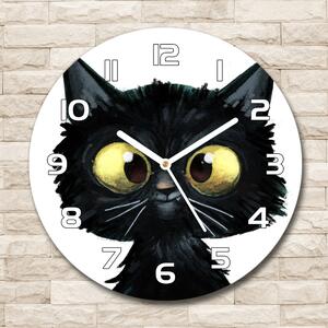 Skleněné hodiny kulaté Ilustrace kočky pl_zso_30_f_106917404