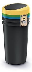 Prosperplast Sada kulatých odpadkových košů COMPACTO FLAS 3x 25 L černá