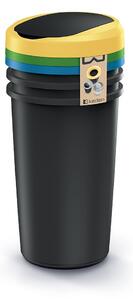 Prosperplast Sada kulatých odpadkových košů COMPACTO FLAS 3x 50 L černá