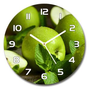 Skleněné hodiny kulaté Zelená jablka pl_zso_30_f_110366916