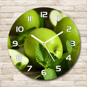 Skleněné hodiny kulaté Zelená jablka pl_zso_30_f_110366916