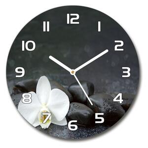 Skleněné nástěnné hodiny kulaté Orchidej pl_zso_30_f_113617594