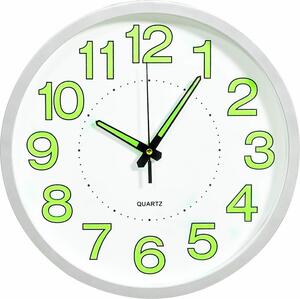 VidaXL Svítící nástěnné hodiny 30 cm [325167] Barva: Bílá