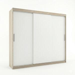 Skříň POP 250 cm bílá/dub sonoma