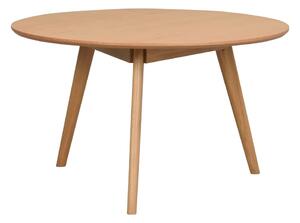 Kulatý konferenční stolek v dekoru dubu v přírodní barvě 90x90 cm Yumi - Rowico