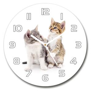 Skleněné hodiny kulaté Dva malá koťátka pl_zso_30_f_120060855