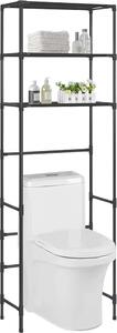 VidaXL 3patrový úložný regál nad WC 53 x 28 x 169 cm [282464] Barva: Černá