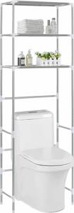 VidaXL 3patrový úložný regál nad WC 53 x 28 x 169 cm [282464] Barva: Stříbrná