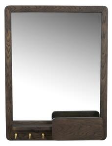Nástěnné zrcadlo s poličkou s dřevěným rámem 45x60 cm Inverness - Rowico