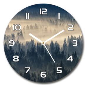 Skleněné hodiny kulaté Mlha nad lesem pl_zso_30_f_134224571