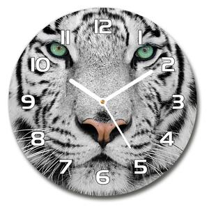 Skleněné hodiny kulaté Bílý tygr pl_zso_30_f_13468757