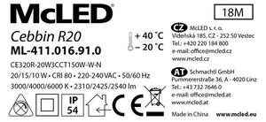 McLED Cebbin R20 ML-411.016.91.0 Stropní LED osvětlení 32 cm, bílá