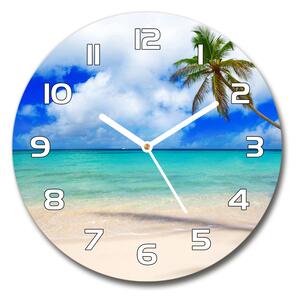 Skleněné hodiny kulaté Karibik pláž pl_zso_30_f_143577240