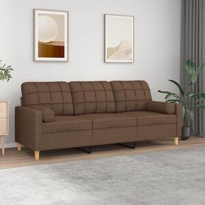 VidaXL 3místná pohovka s polštáři 180 cm textil [3200792] Barva: Hnědá