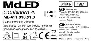 McLED Casablanca 36 ML-411.018.91.0 Stropní LED osvětlení 45 cm, bílá