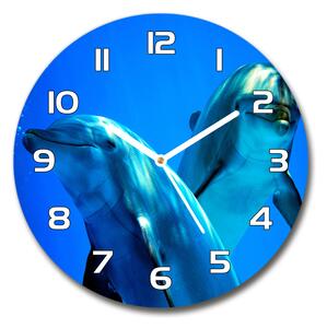 Skleněné hodiny kulaté Dva delfíni pl_zso_30_f_16277956