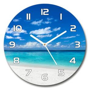 Skleněné hodiny kulaté Tropická pláž pl_zso_30_f_151547263