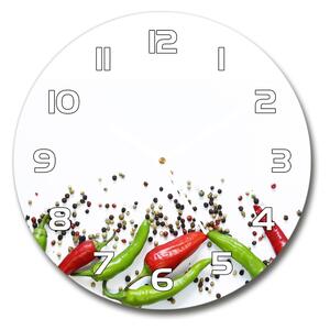 Skleněné hodiny kulaté Chilli papričky pl_zso_30_f_166768878