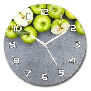 Skleněné hodiny kulaté Zelená jablka pl_zso_30_f_177833879