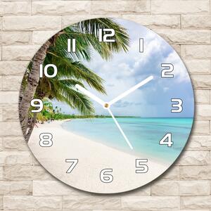 Skleněné hodiny kulaté Tropická pláž pl_zso_30_f_176119996