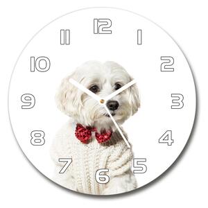 Skleněné hodiny kulaté Maltázský psík pl_zso_30_f_190626474