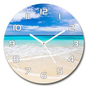 Skleněné hodiny kulaté Tropická pláž pl_zso_30_f_32914566