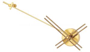 Mclocks Designové nástěnné hodiny GRV07 Gravity gold mat-walnut