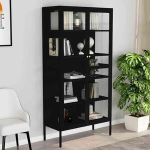 VidaXL Vitrína 90 x 40 x 180 cm ocel a tvrzené sklo [336079] Barva: Černá