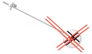 Designové nástěnné hodiny GRV14 Gravity silver-red