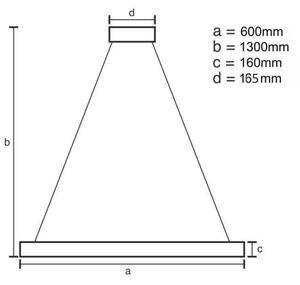 LED Stmívatelný lustr na lanku LED/40W/230V 3000-6500K zlatá + dálkové ovládání