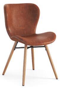 MAZZONI EXPORT ALTEA Retro Brandy ekokůže/nohy přírodní dub - MODERNÍ ŽIDLE PRO OBÝVACÍ POKOJ/JÍDELNU/KUCHYŇ/KANCELÁŘ
