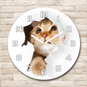 Skleněné hodiny kulaté Kočka v díře pl_zso_30_f_33902265