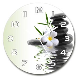 Skleněné hodiny kulaté Orchidej a kamení pl_zso_30_f_36696860