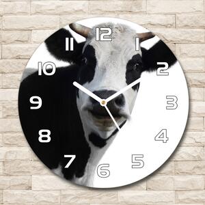 Skleněné hodiny kulaté Strakatá kráva pl_zso_30_f_38327134