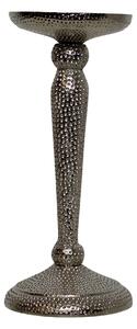 Stříbrný lesklý kovový svícen široký - Ø 9*22cm
