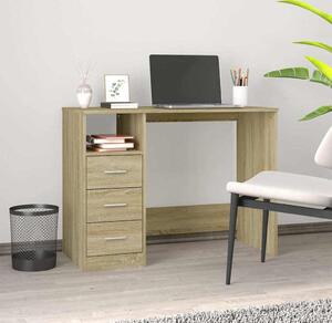 VidaXL Psací stůl se zásuvkami 102x50x76 cm kompozitní dřevo [823034] Barva: dub sonoma