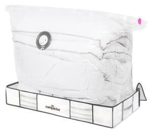 Sada 2 bílých úložných boxů pod postel s vakuovým obalem Compactor XLarge Underbed Life, 105 x 15,5 cm
