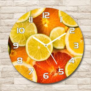 Skleněné hodiny kulaté Citrusové ovoce pl_zso_30_f_41404635