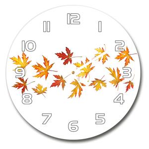 Skleněné hodiny kulaté Podzimní listí pl_zso_30_f_45893425