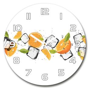Skleněné hodiny kulaté Pomeranče s ledem pl_zso_30_f_50150012