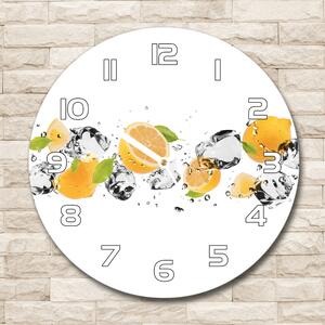 Skleněné hodiny na stěnu Citron a voda pl_zso_30_f_52519204