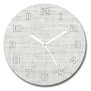 Skleněné hodiny kulaté Lněné bílé plátno pl_zso_30_f_53512774