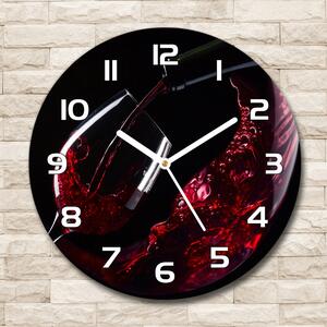 Skleněné hodiny na stěnu Červené víno pl_zso_30_f_54930015