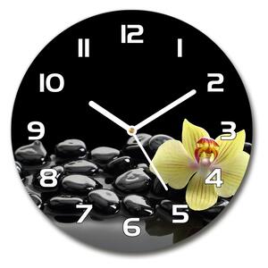 Skleněné nástěnné hodiny kulaté Orchidej pl_zso_30_f_53476359