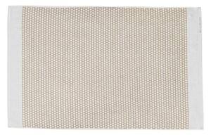 Bílo-béžová textilní koupelnová předložka 50x80 cm Grid – Mette Ditmer Denmark