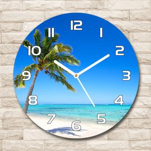 Skleněné hodiny kulaté Tropická pláž pl_zso_30_f_60645814