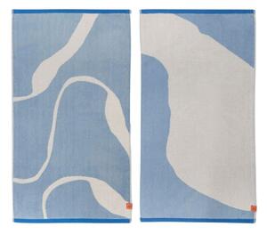 Bílo-modré ručníky v sadě 2 ks z Bio bavlny 50x90 cm Nova Arte – Mette Ditmer Denmark