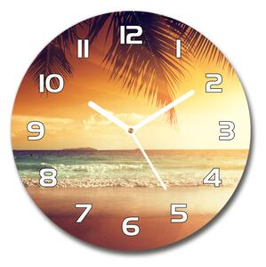 Skleněné hodiny kulaté Tropická pláž pl_zso_30_f_61252272