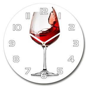 Skleněné hodiny kulaté Červené víno pl_zso_30_f_61113320